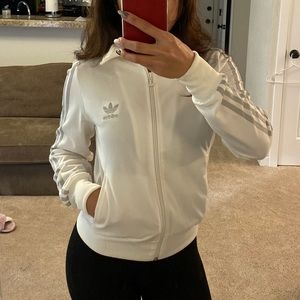 Adidas white sliver jacket